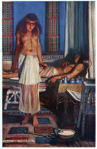 Luring the Doom Serpent, illustration från "Egyptian Myth and Legend", utgiven av Gresham Publishing, Co.